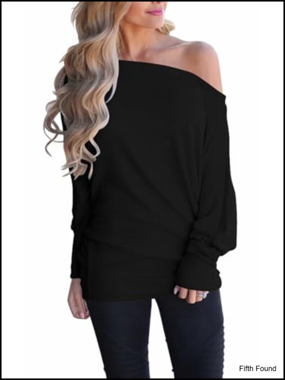 Off Shoulder Oversized Pullover Sweater Long Sleeve Loose Tunic Top